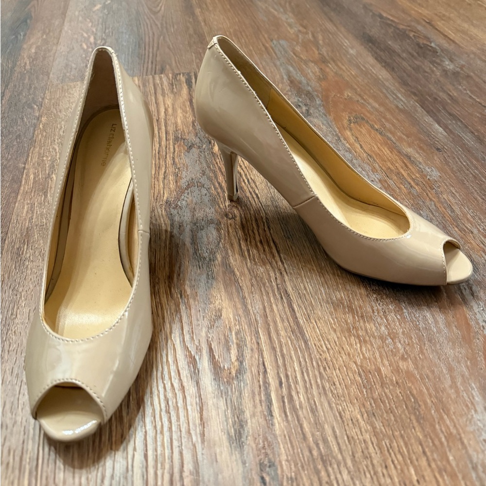 Liz Claiborne Nude Peep-Toe Heels